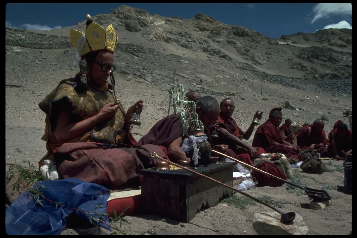 Tibet buddhist puja outdoor