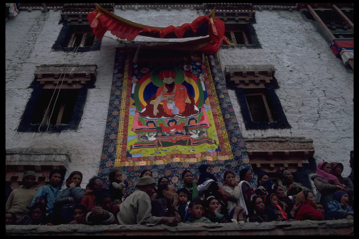 Ladakh thangka unfurling
