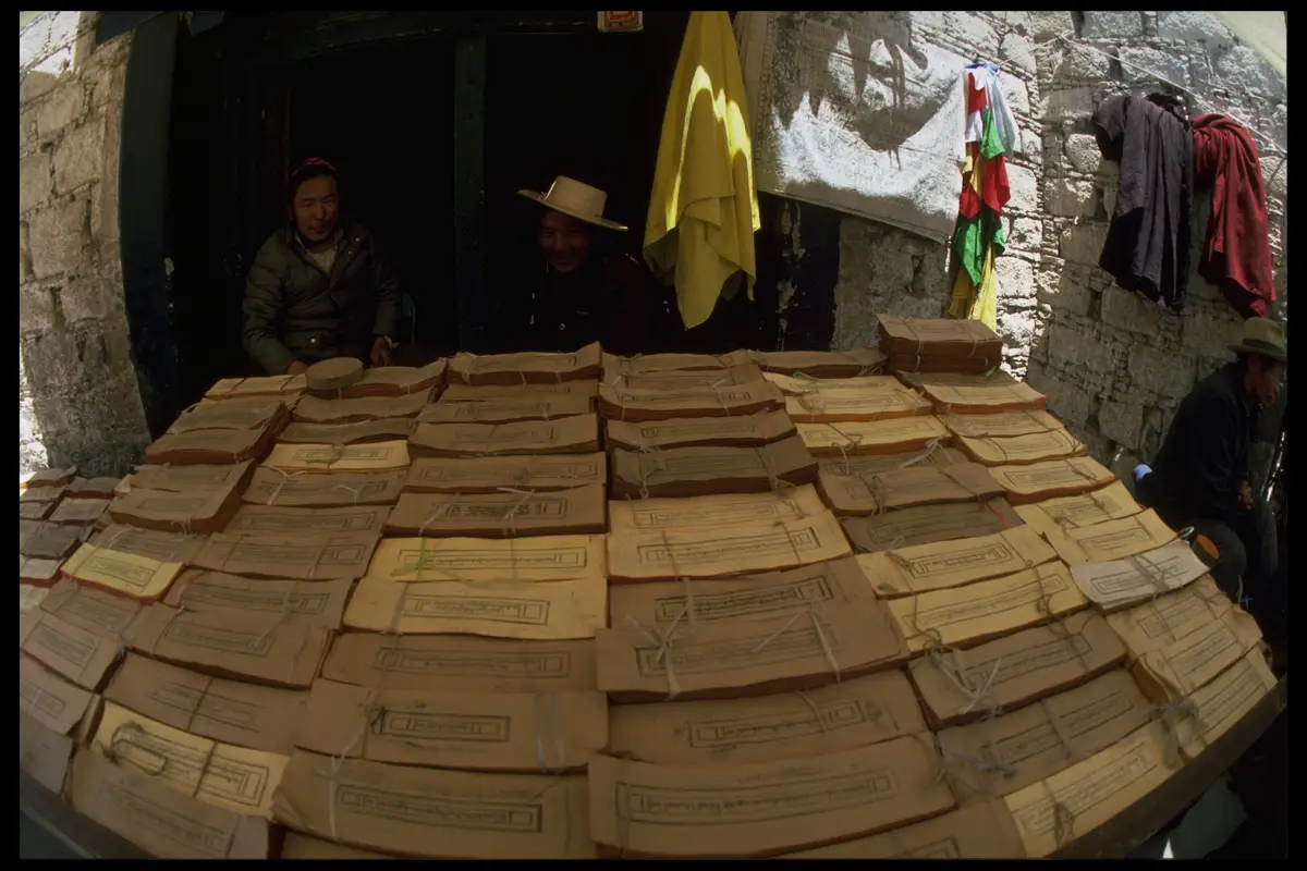 Tibet pechas scripture bundles