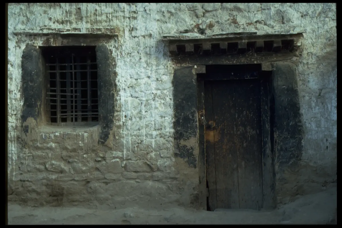 Tibet old door weathered