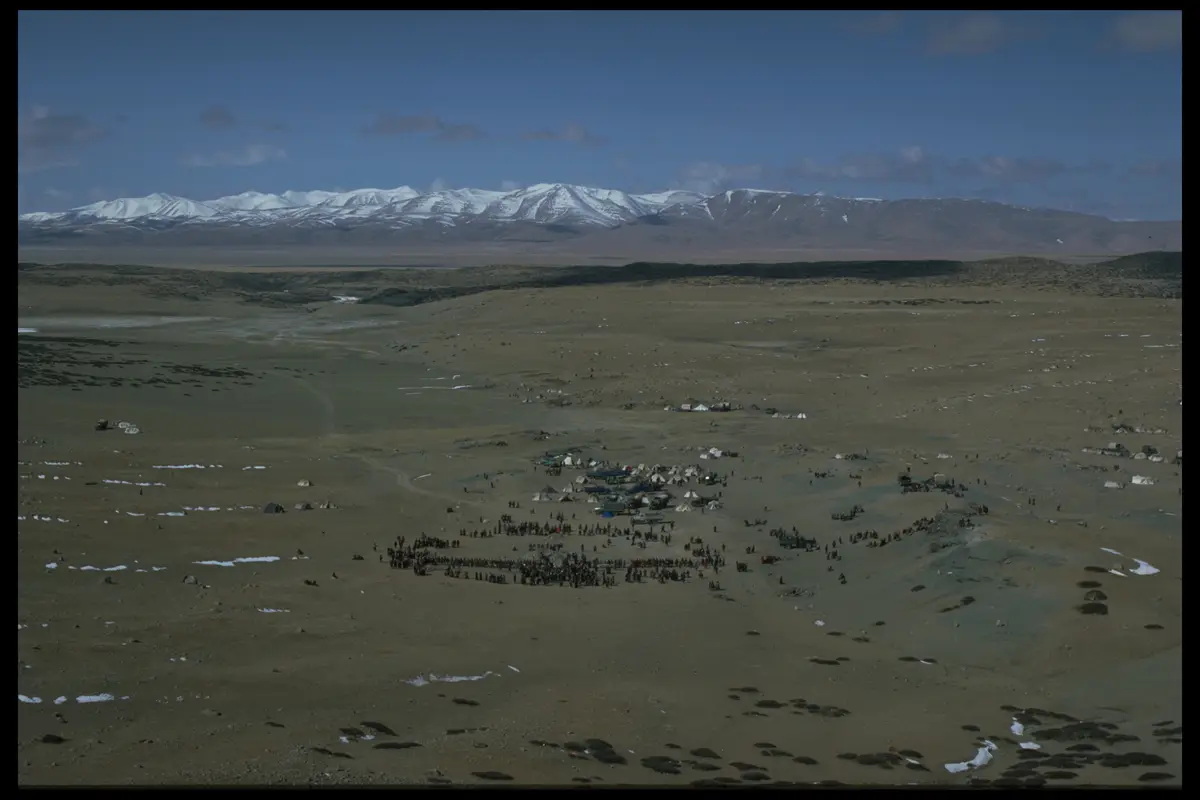 Tibet plateau festival aerial