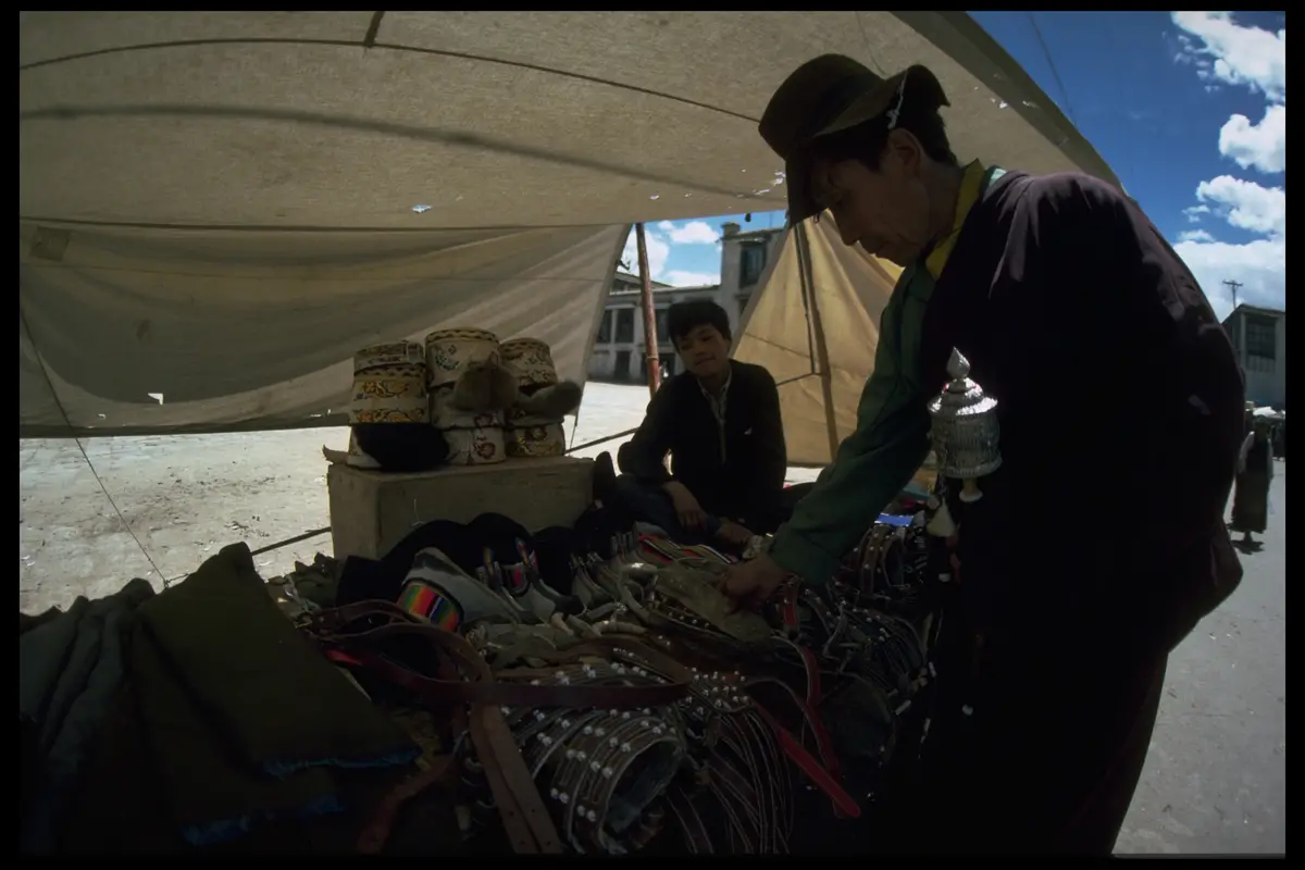 Lhasa barkhor jewelry stall