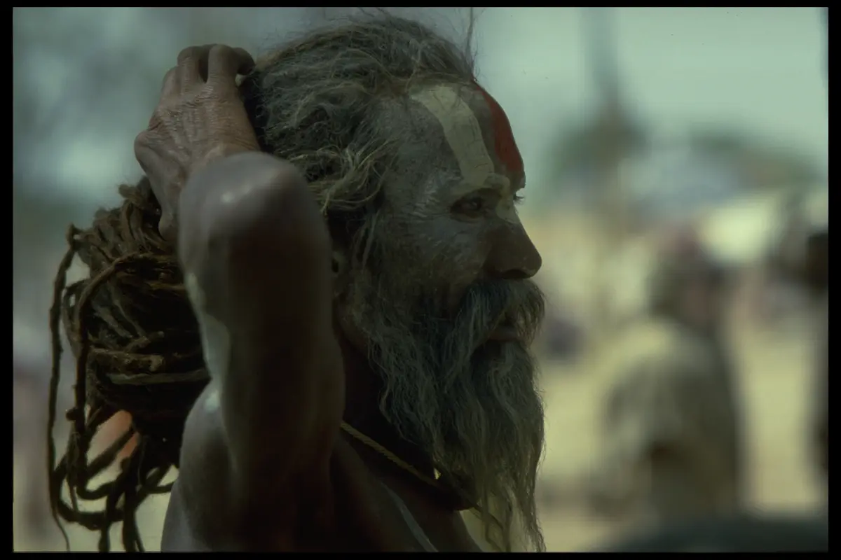 Sadhu profile dreadlocks painted face