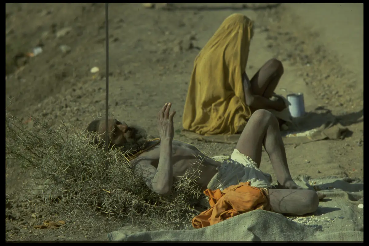 Kumbh sadhus thorn bed