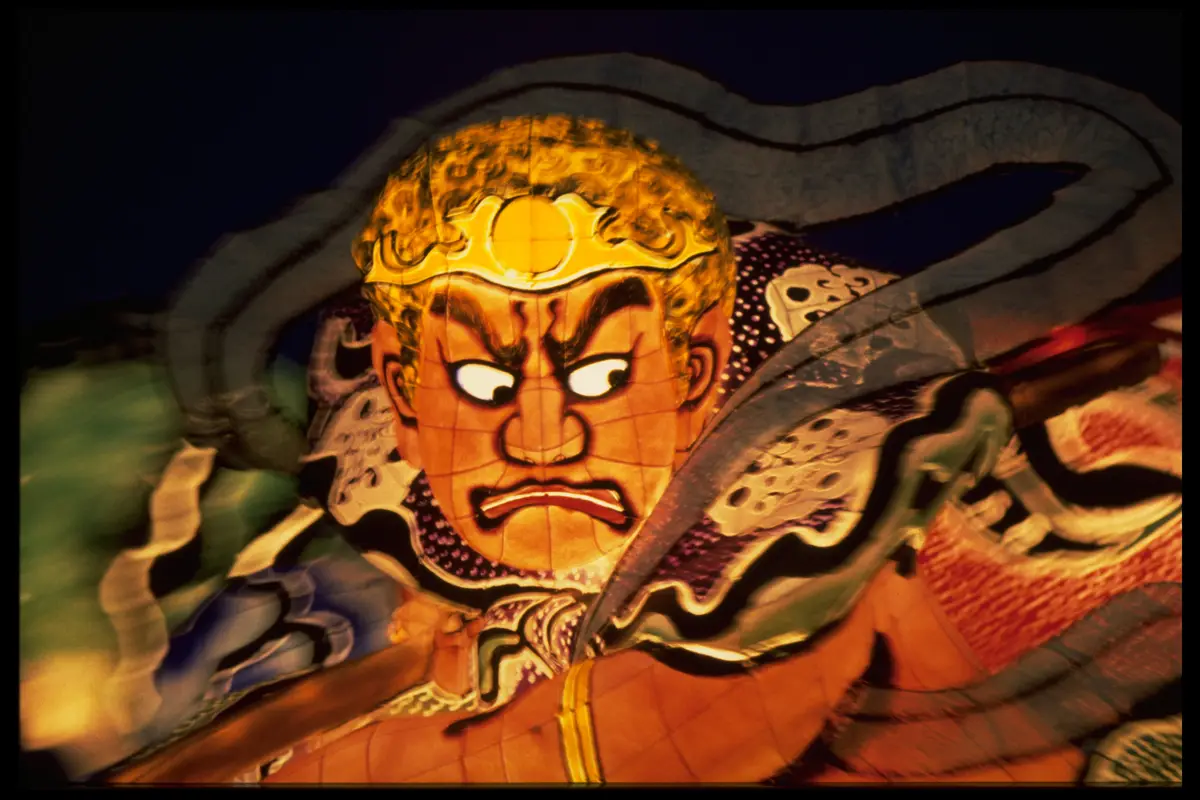 Japan nebuta warrior serpent float