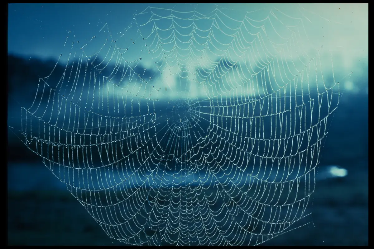 Spider web dew